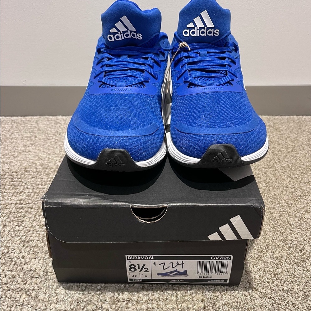 Adidas Duramo SL Shoes Men's Size 8.5 Royal Blue GV7126 - Picture 2 of 10